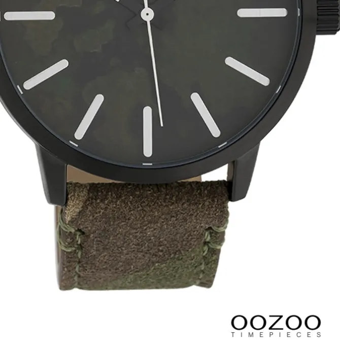 Oozoo Unisex Armbanduhr Timepieces Analog Textil grün braun UOC10003