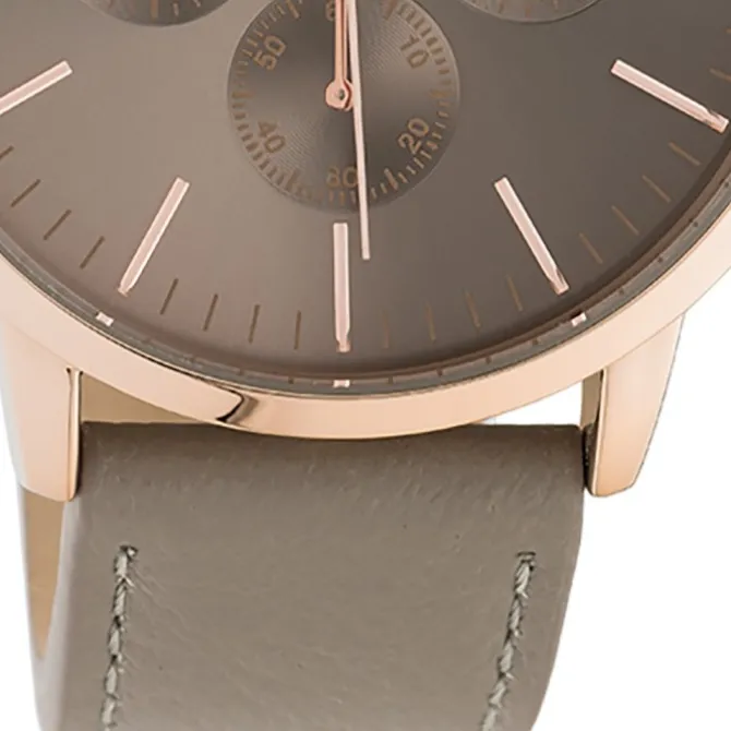 Oozoo Unisex Armbanduhr Timepieces C10916 Analog Leder braun taupe UOC10916