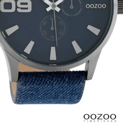 Oozoo Unisex Armbanduhr Timepieces Analog Leder dunkelblau UOC10345