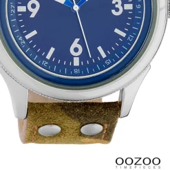 Oozoo Unisex Armbanduhr Timepieces Analog Leder camouflage grün UOC10351