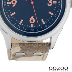 Oozoo Unisex Armbanduhr Timepieces Analog Leder camouflage braun UOC10354