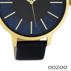 Oozoo Unisex Armbanduhr Timepieces Analog Leder schwarz UOC10568