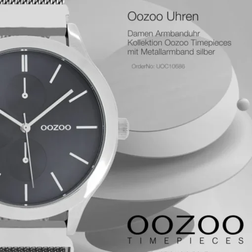 Oozoo Unisex Armbanduhr Timepieces Analog Metall silber UOC10686