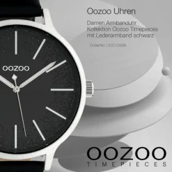 Oozoo Unisex Armbanduhr Timepieces Analog Leder schwarz UOC10569
