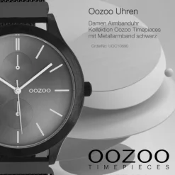 Oozoo Unisex Armbanduhr Timepieces Analog Metall schwarz UOC10690
