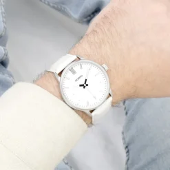 Oozoo Unisex Armbanduhr Timepieces Analog Lederband weiß UOC11512