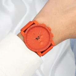 Oozoo Unisex Armbanduhr Timepieces Analog Leder rot orange UOC11219