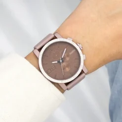 Oozoo Unisex Armbanduhr Timepieces Analog Leder taupe braun UOC11218