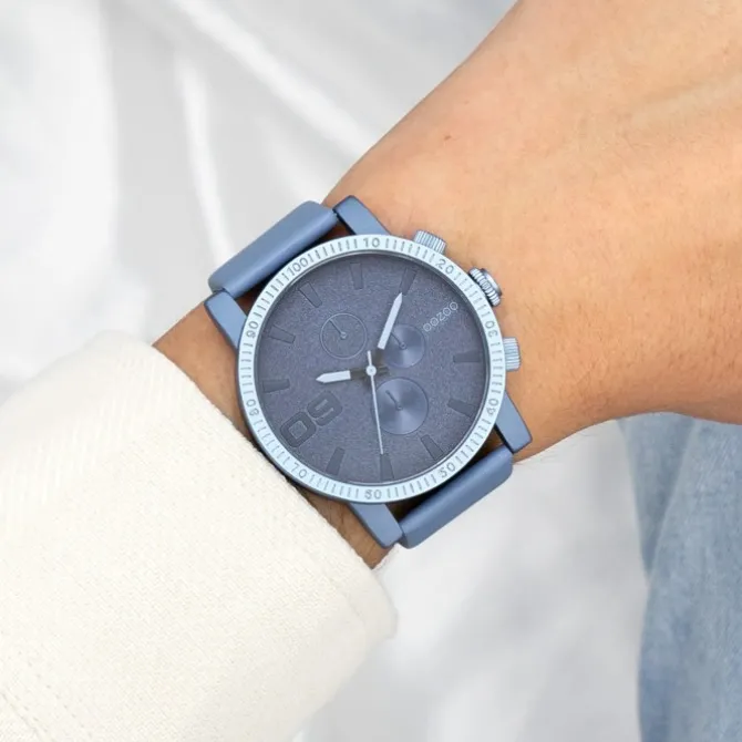 Oozoo Unisex Armbanduhr Timepieces Analog Leder blau UOC11216