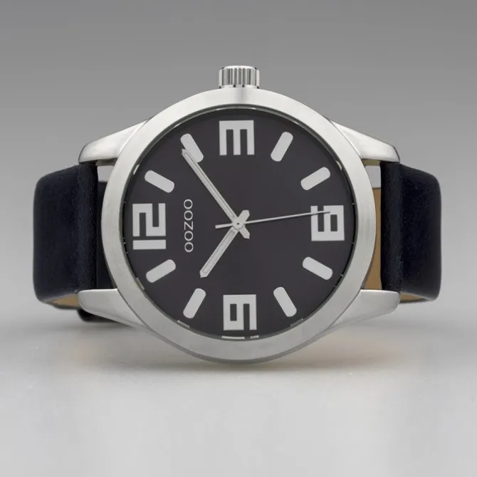 Oozoo Unisex Armbanduhr Timepieces C10236 Analog Leder dunkelblau UOC10236