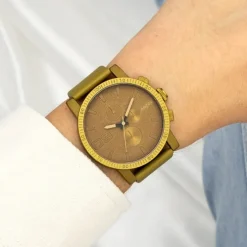 Oozoo Unisex Armbanduhr Timepieces Analog Leder olive grün UOC11217