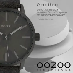 Oozoo Unisex Armbanduhr Timepieces Analog Textil schwarz braun UOC10004