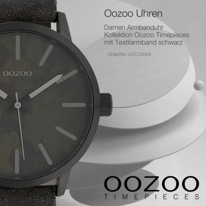 Oozoo Unisex Armbanduhr Timepieces Analog Textil schwarz braun UOC10004