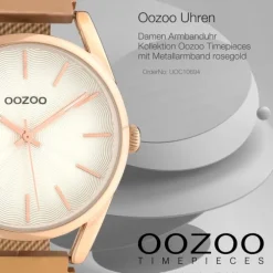 Oozoo Unisex Armbanduhr Timepieces Analog Metall rosegold UOC10694