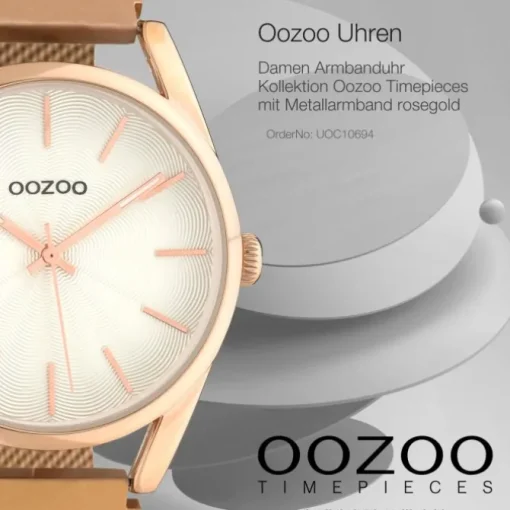 Oozoo Unisex Armbanduhr Timepieces Analog Metall rosegold UOC10694