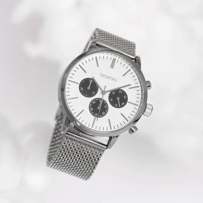 Oozoo Unisex Armbanduhr Timepieces C10910 Analog Edelstahl silber UOC10910