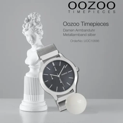 Oozoo Unisex Armbanduhr Timepieces Analog Metall silber UOC10686