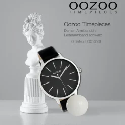 Oozoo Unisex Armbanduhr Timepieces Analog Leder schwarz UOC10569
