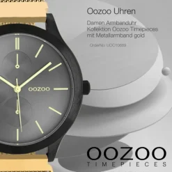 Oozoo Unisex Armbanduhr Timepieces Analog Metall gold UOC10689