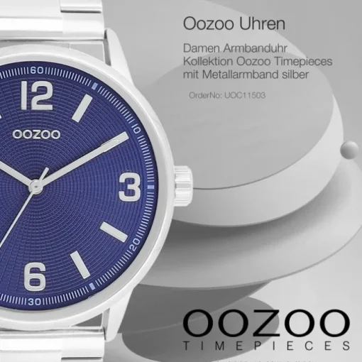 Oozoo Unisex Armbanduhr Timepieces Analog Metallband silber UOC11503