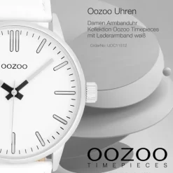 Oozoo Unisex Armbanduhr Timepieces Analog Lederband weiß UOC11512