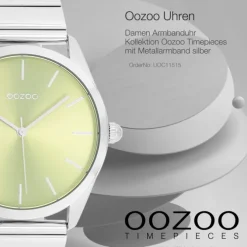 Oozoo Unisex Armbanduhr Timepieces Analog Metallband silber UOC11515