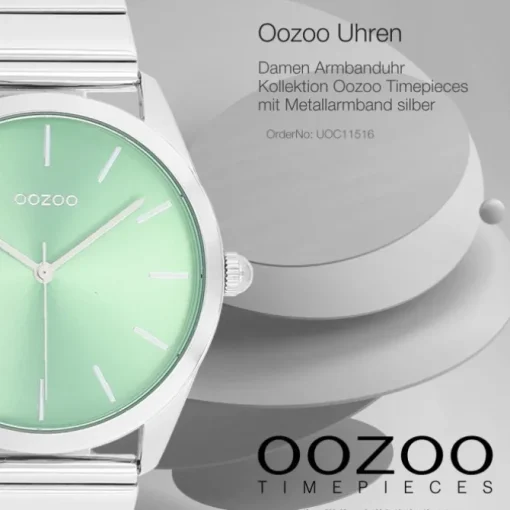 Oozoo Unisex Armbanduhr Timepieces Analog Metallband silber UOC11516