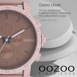 Oozoo Unisex Armbanduhr Timepieces Analog Leder taupe braun UOC11218