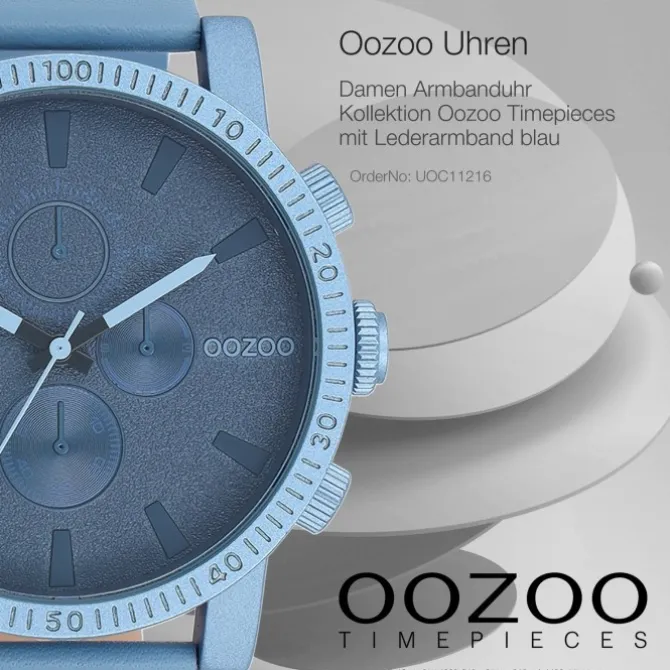 Oozoo Unisex Armbanduhr Timepieces Analog Leder blau UOC11216