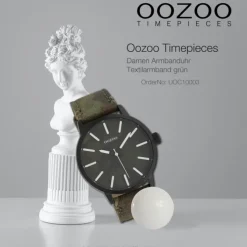 Oozoo Unisex Armbanduhr Timepieces Analog Textil grün braun UOC10003