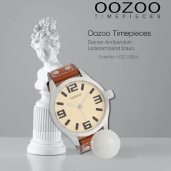 Oozoo Unisex Armbanduhr Timepieces Analog Leder braun UOC1002A