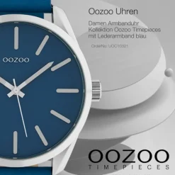 Oozoo Unisex Armbanduhr Timepieces Analog Leder blau UOC10321