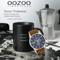 Oozoo Unisex Armbanduhr Timepieces Analog Leder braun UOC10346