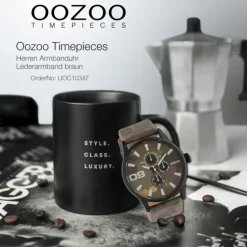 Oozoo Unisex Armbanduhr Timepieces Analog Leder braun UOC10347