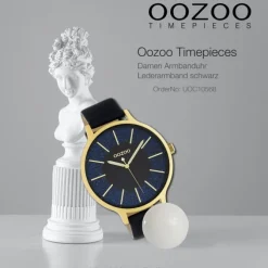 Oozoo Unisex Armbanduhr Timepieces Analog Leder schwarz UOC10568