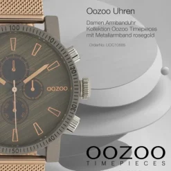 Oozoo Unisex Armbanduhr Timepieces Analog Metall rosegold UOC10685
