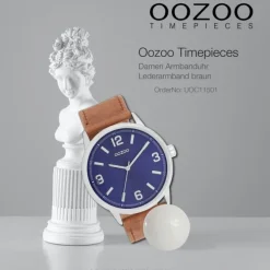 Oozoo Unisex Armbanduhr Timepieces Analog Lederband braun UOC11501
