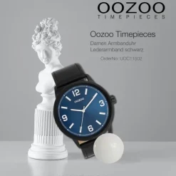 Oozoo Unisex Armbanduhr Timepieces Analog Lederband schwarz UOC11502