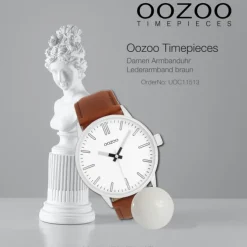 Oozoo Unisex Armbanduhr Timepieces Analog Lederband braun UOC11513