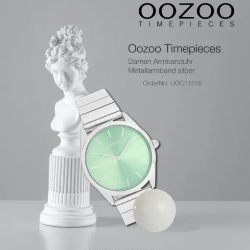 Oozoo Unisex Armbanduhr Timepieces Analog Metallband silber UOC11516