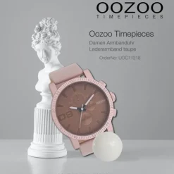 Oozoo Unisex Armbanduhr Timepieces Analog Leder taupe braun UOC11218