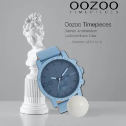 Oozoo Unisex Armbanduhr Timepieces Analog Leder blau UOC11216
