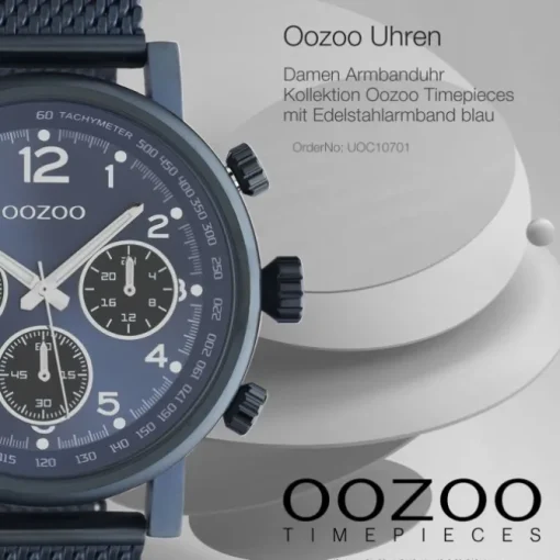 Oozoo Unisex Armbanduhr Timepieces C10701 Analog Edelstahl blau UOC10701