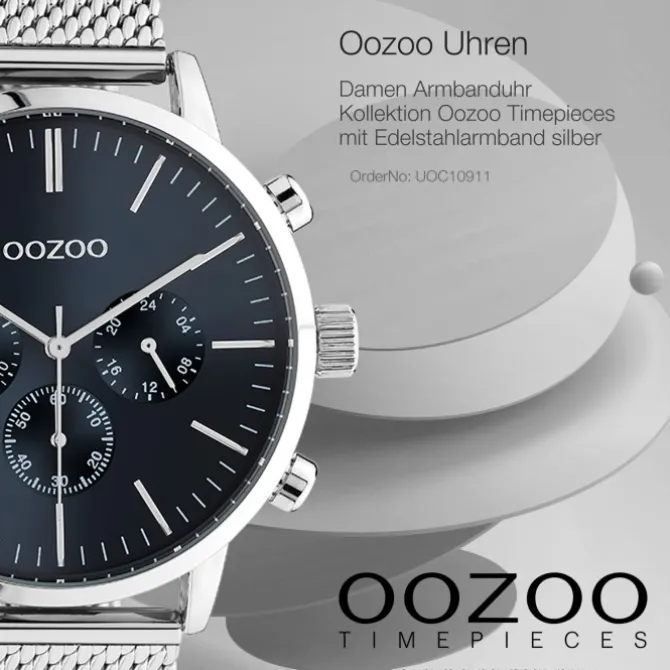 Oozoo Unisex Armbanduhr Timepieces C10911 Analog Edelstahl silber UOC10911