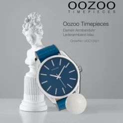 Oozoo Unisex Armbanduhr Timepieces Analog Leder blau UOC10321