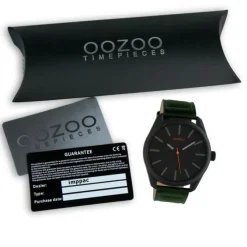 Oozoo Unisex Armbanduhr Timepieces Analog Leder dunkelgrün UOC10322