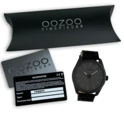 Oozoo Unisex Armbanduhr Timepieces Analog Leder schwarz UOC10324