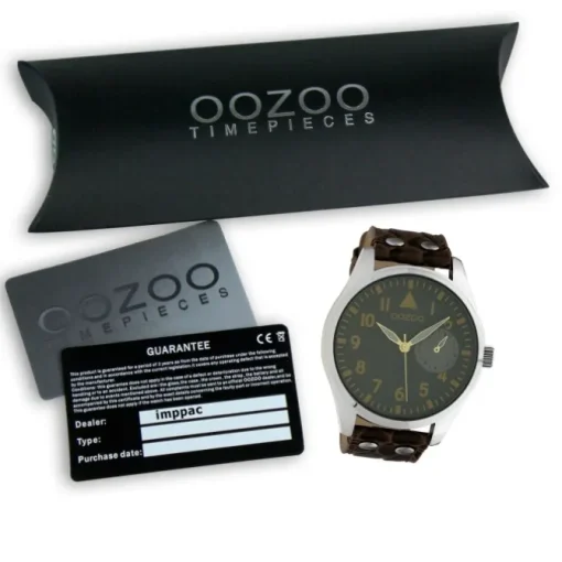 Oozoo Unisex Armbanduhr Timepieces Analog Leder dunkelbraun UOC10327
