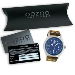 Oozoo Unisex Armbanduhr Timepieces Analog Leder camouflage grün UOC10351