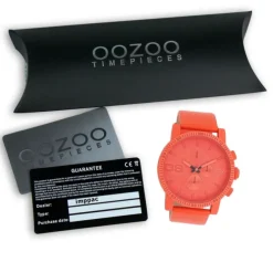 Oozoo Unisex Armbanduhr Timepieces Analog Leder rot orange UOC11219